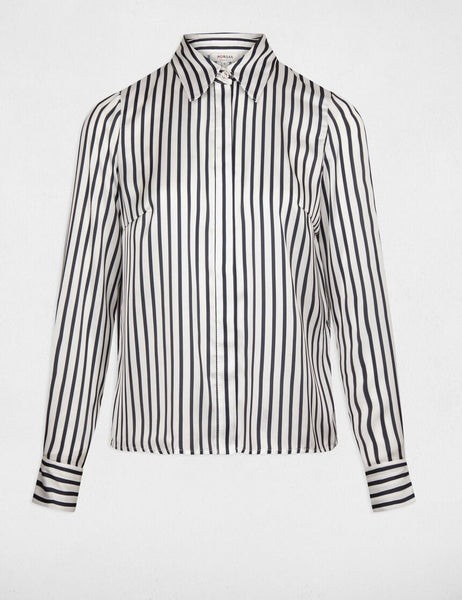 Camisa acetinada riscas MORGAN