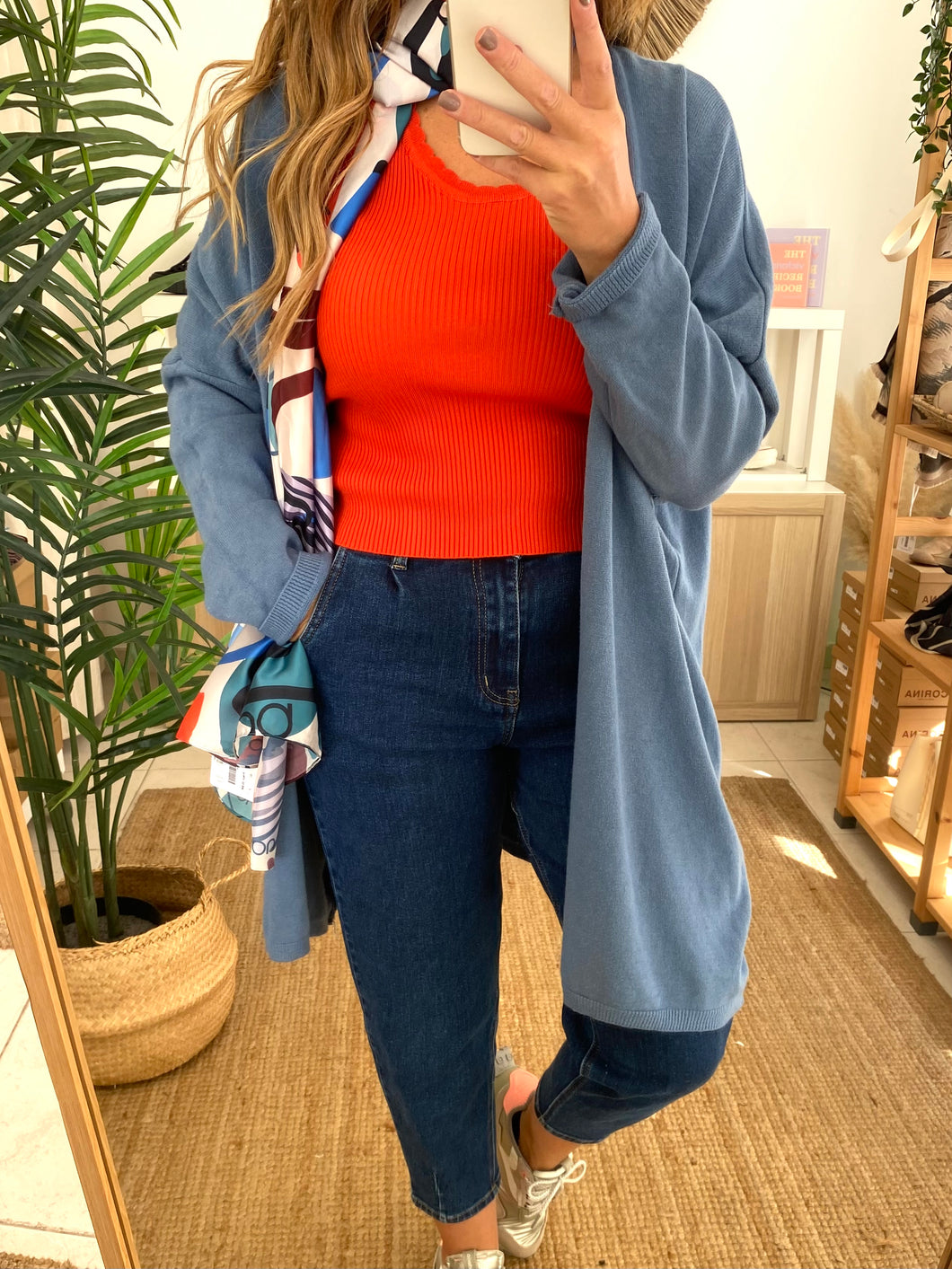 Casaco de malha oversize azul