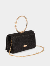 Carregar imagem no visualizador da galeria, Clutch MORGAN preto corrente dourada
