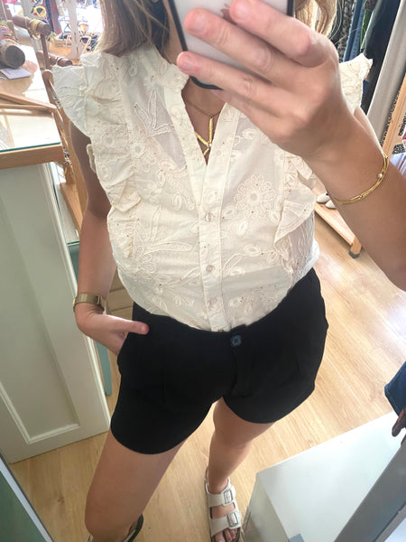 Blusa pérola bordada