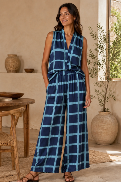 Conjunto de malha fria azul
