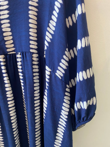 Vestido manga balão marinho
