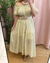 Carregar imagem no visualizador da galeria, Vestido comprido bolinhas amarelo
