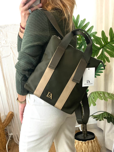 Mochila nylon kaki/camel Don Algodon