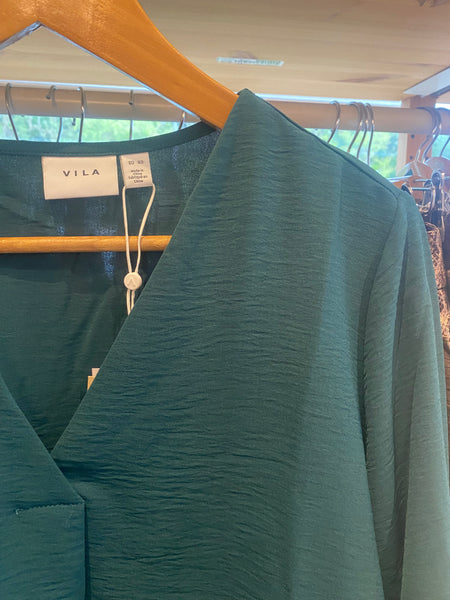 Blusa vijosa v neck verde Vila