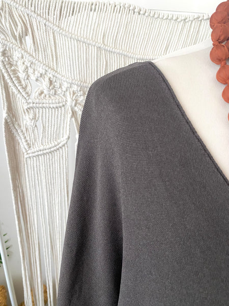 Camisola de malha fina oversize castanho