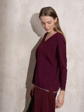 Carregar imagem no visualizador da galeria, Camisola de malha fininha Bordeaux Smf
