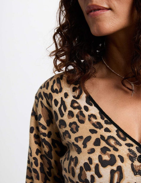 Casaco de malha leopardo Morgan