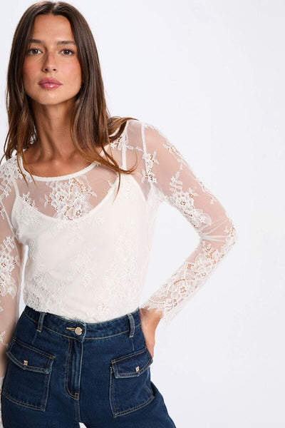 Blusa Morgan renda branca