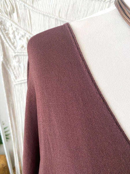 Camisola de malha fina oversize marrom