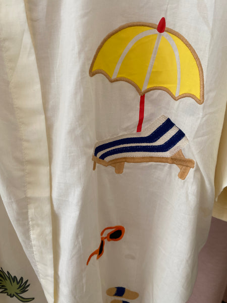 Camisa oversize bordados praia