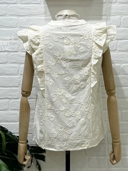 Blusa pérola bordada