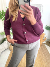 Carregar imagem no visualizador da galeria, Cardigan Viril V bordeaux Vila
