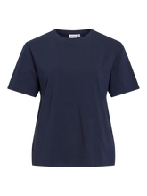 Carregar imagem no visualizador da galeria, T-shirt Vila algodão azul marinho
