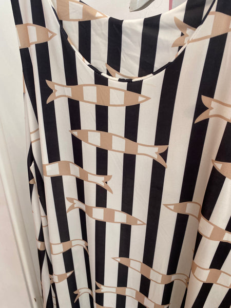 Vestido comprido malha fria sardinhas preto
