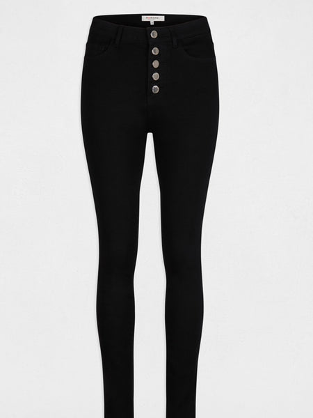 Calça de sarja preto com botões Morgan