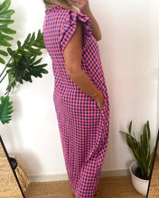 Carregar imagem no visualizador da galeria, Vestido vichy folho manga rosa e azul
