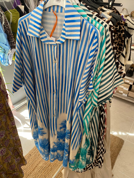 Vestido camisa riscas Palma azulão