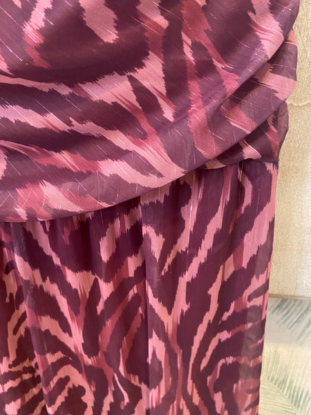 Saia zebra rosa/bordeaux