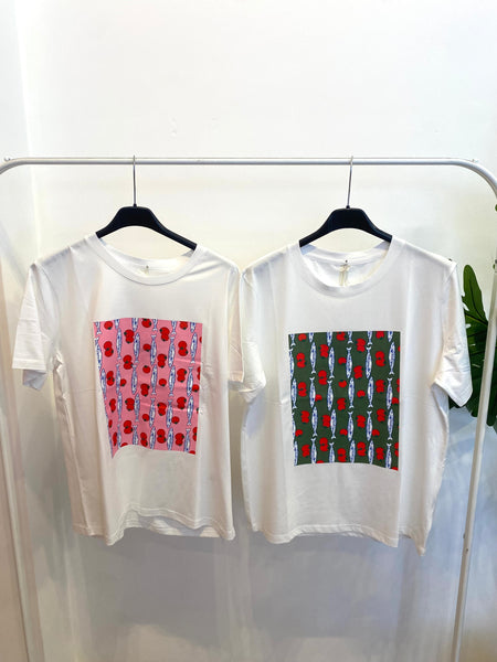 T-shirt branca sardinhas com tomate 🍅