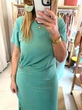 Carregar imagem no visualizador da galeria, Vestido lurex fivela verde água
