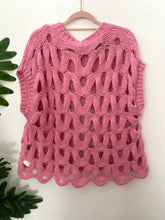 Carregar imagem no visualizador da galeria, Camisola malha aberta rosa

