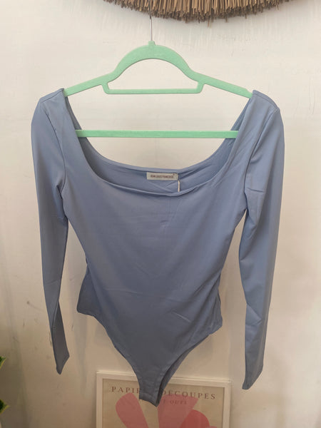 Body manga comprida azul