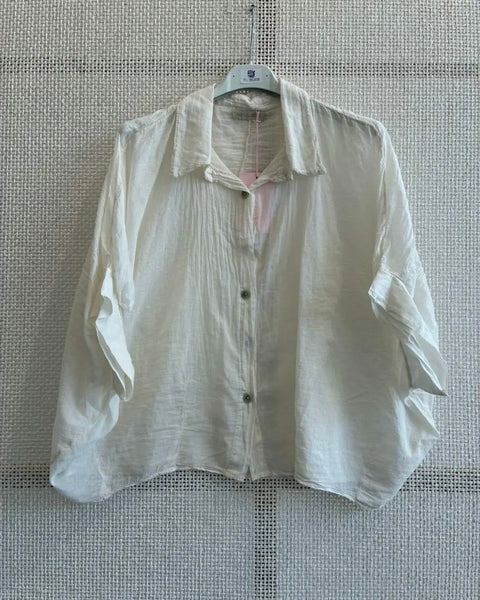 Camisa oversize fininha cru