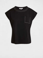 Carregar imagem no visualizador da galeria, T-shirt preto tachas MORGAN

