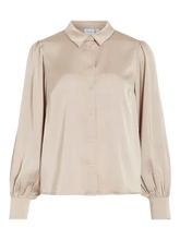 Carregar imagem no visualizador da galeria, Camisa acetinada Viellette beje
