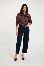Carregar imagem no visualizador da galeria, Blusa Morgan quadradinhos Bordeaux
