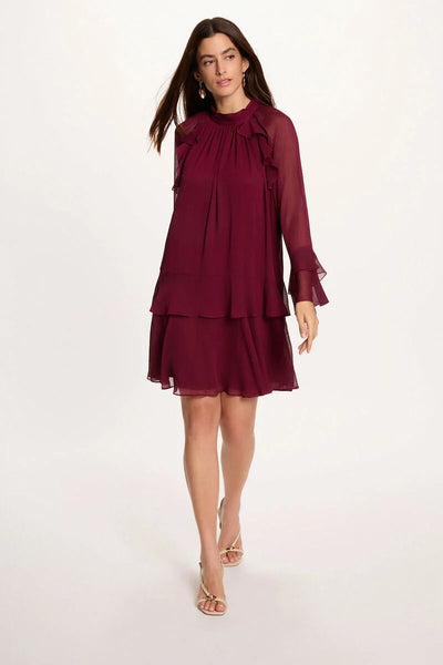 Vestido Morgan fluído Bordeaux