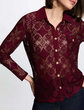 Carregar imagem no visualizador da galeria, Blusa Morgan renda Bordeaux
