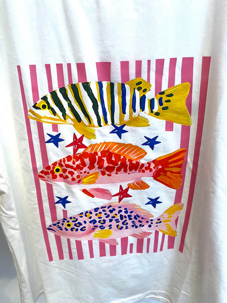 T-shirt estampa peixes