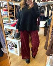 Carregar imagem no visualizador da galeria, Calças de lantejoulas Bordeaux

