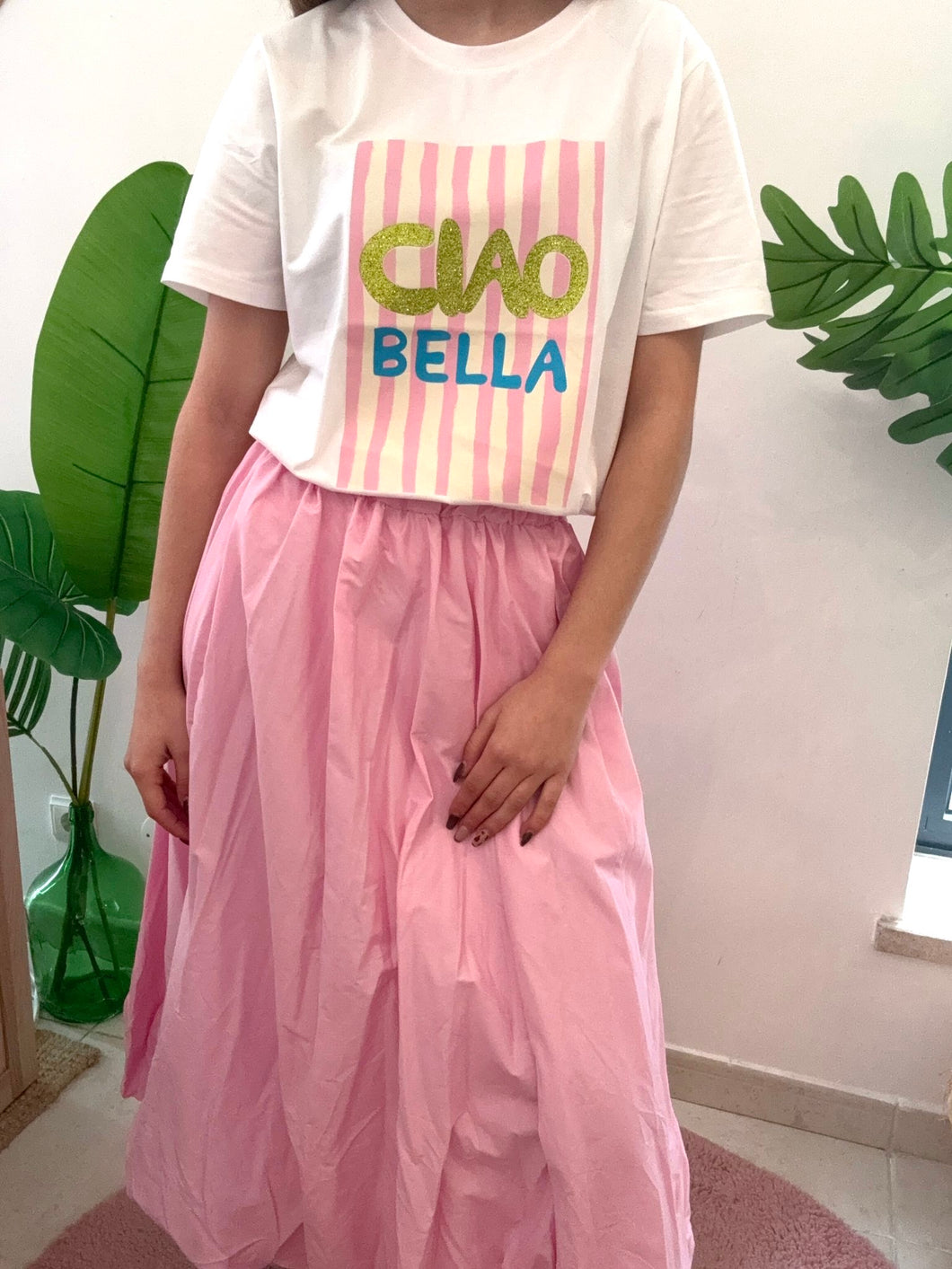 T-shirt ciao bella rosa