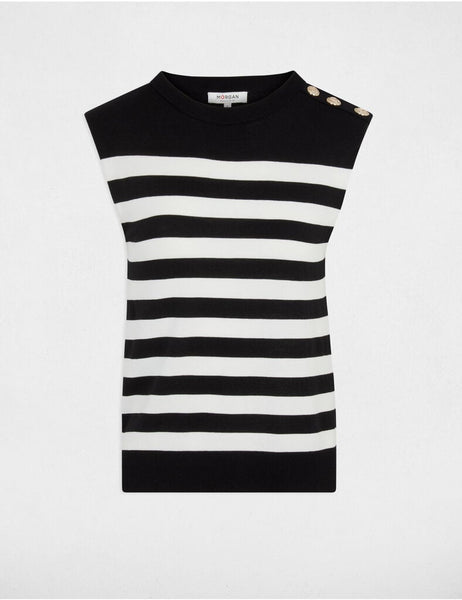 Camisola de malha riscas MORGAN