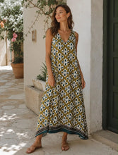 Carregar imagem no visualizador da galeria, Vestido viscose azulejo verde
