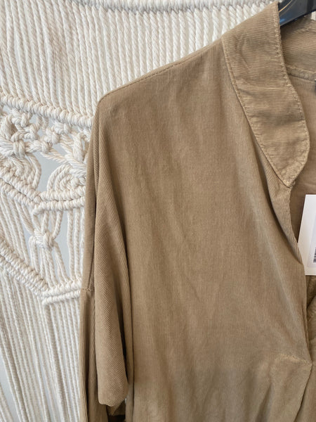 Vestido oversize bombazina camel