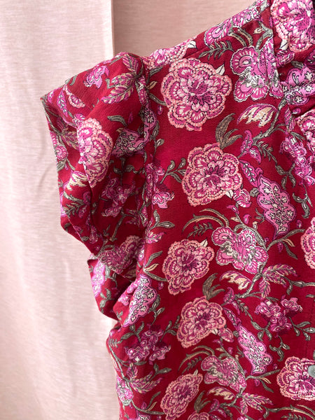 Vestido camisa estampa flores cereja
