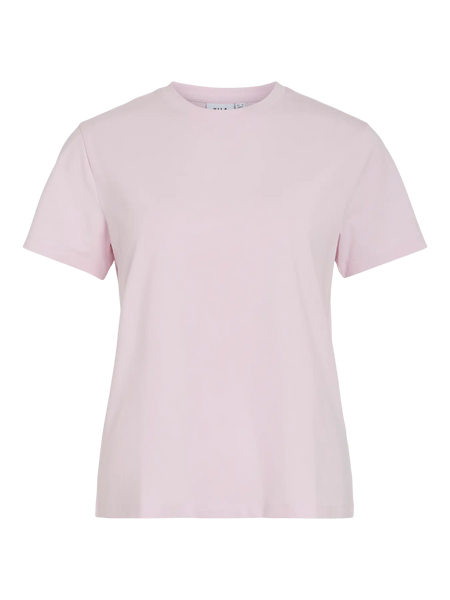 T-shirt Vila algodão rosa claro