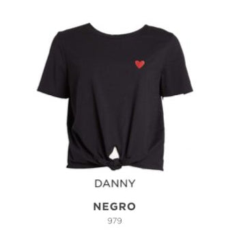 T-shirt preta coração MORGAN
