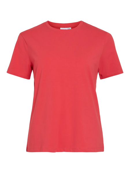 T-shirt Vila algodão coral