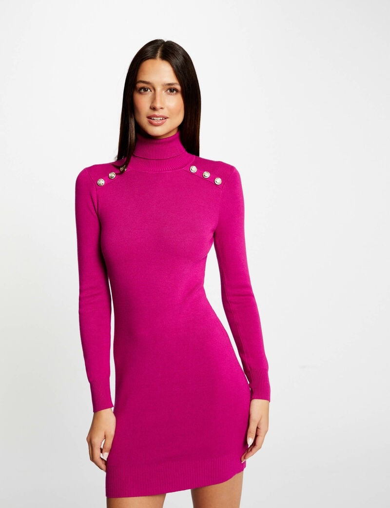 Vestido justo gola alta framboesa Morgan