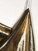 Carregar imagem no visualizador da galeria, Vestido metalizado ouro escuro
