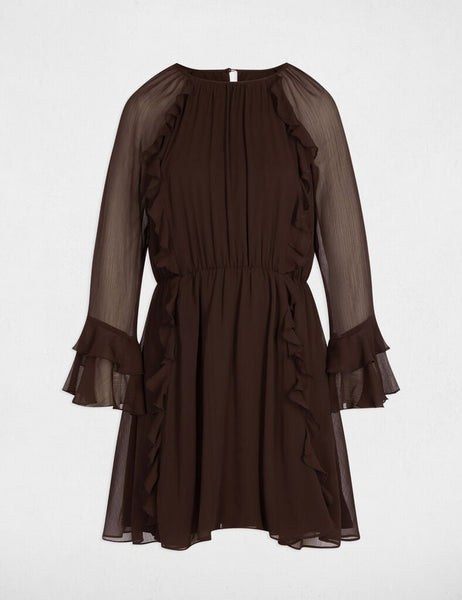 Vestido Morgan fluido castanho