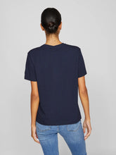Carregar imagem no visualizador da galeria, T-shirt Vila algodão azul marinho
