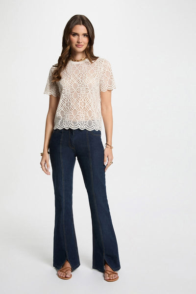 Calças bootcut denim brut Morgan