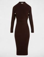 Carregar imagem no visualizador da galeria, Vestido de malha castanho Morgan
