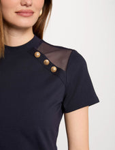 Carregar imagem no visualizador da galeria, T-shirt azul marinho MORGAN
